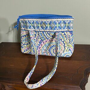 VERA BRADLEY Large "Blue Rhapsody" Quilted Shoulder Bowler Bag ~~ Retired